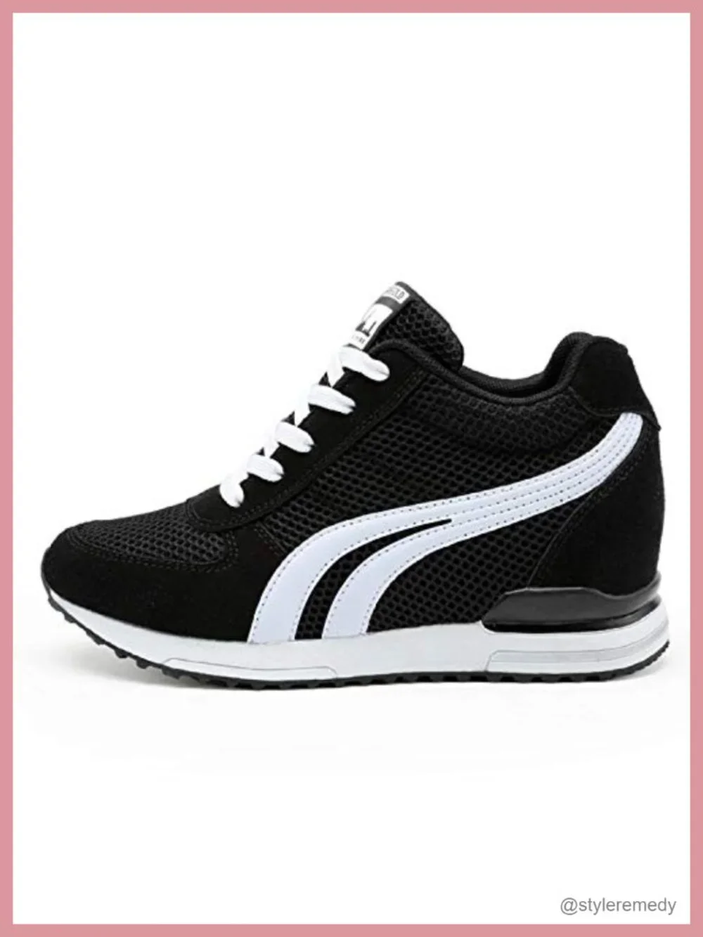 Women's Hidden Wedge Sneakers - Lightweight Mesh Casual Walking Shoes